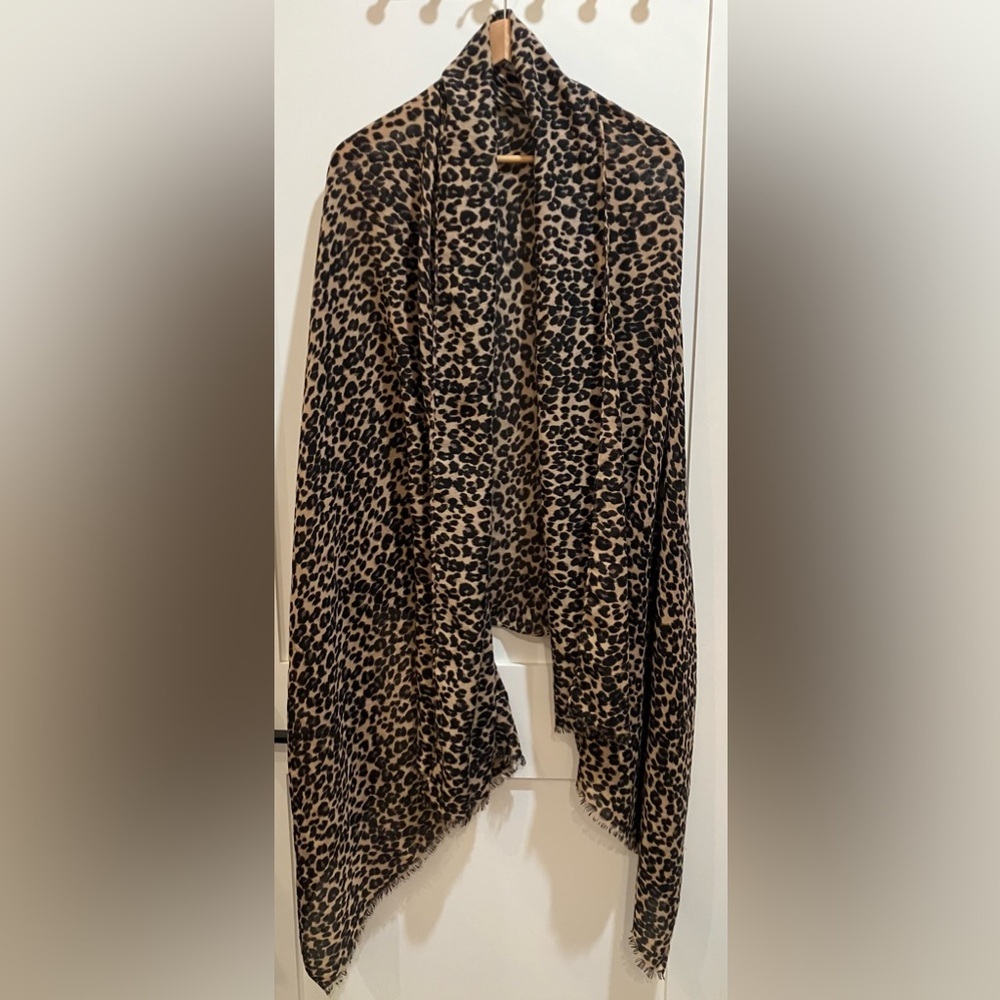 Large Leopard Print Scarf - lightweight drappy fabric
